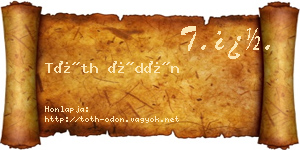 Tóth Ödön névjegykártya