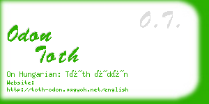 odon toth business card